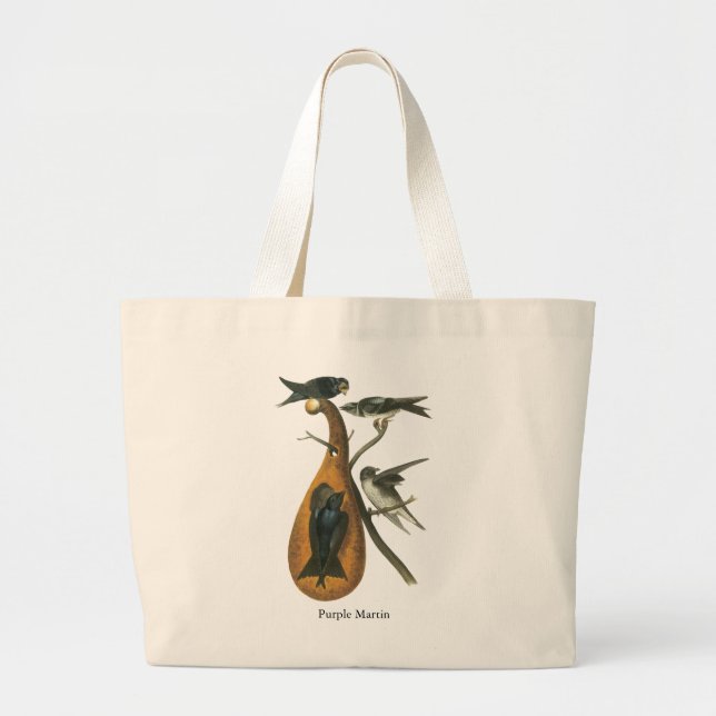 Grand Tote Bag Martin pourpre, John Audobon (Devant)