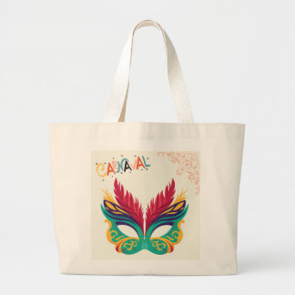 Grand Tote Bag Masque de Carnaval Coloré – Conception festive de 