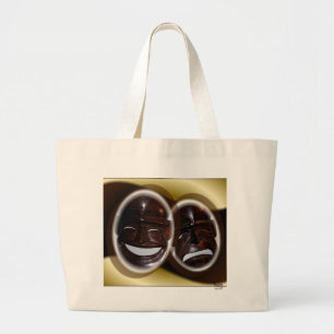 Grand Tote Bag Masques de théâtre Happy Sad Tote