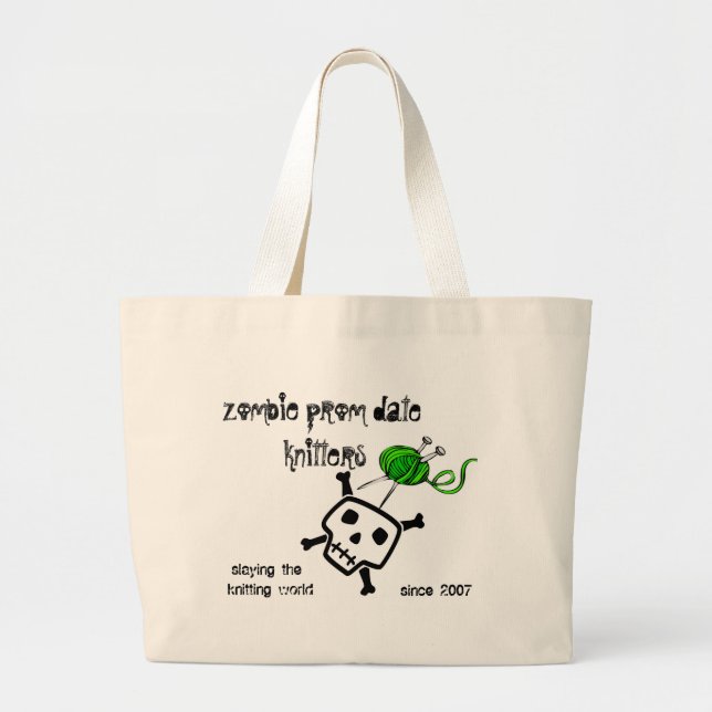 Grand Tote Bag massacrant le monde de tricot… (Devant)