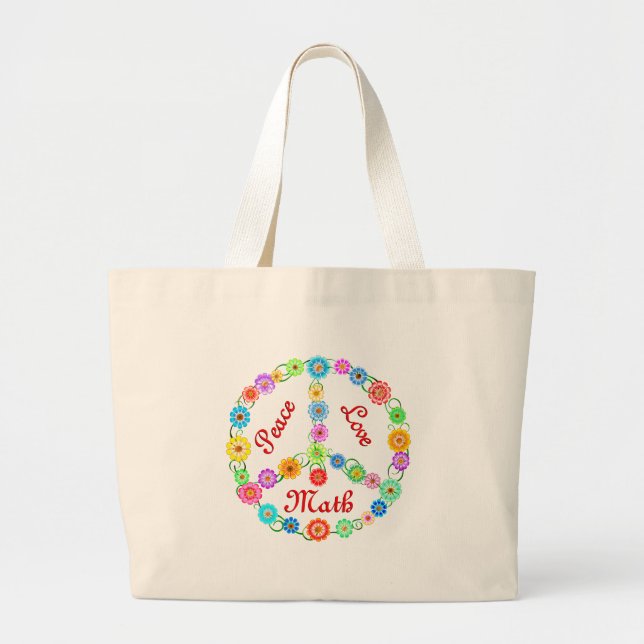 Grand Tote Bag Maths d'amour de paix (Devant)