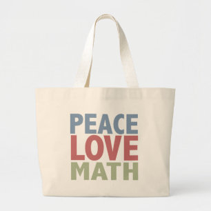 Grand Tote Bag Maths d'amour de paix