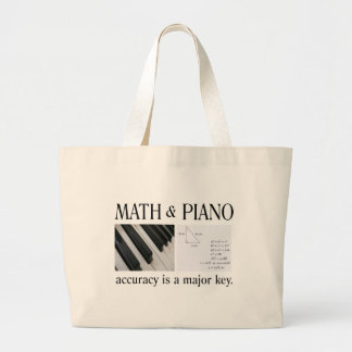 Grand Tote Bag maths et clé principale de piano