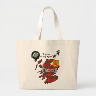 Grand Tote Bag Maxwell Clan Badge & Tartan Carte de l'Ecosse Gran