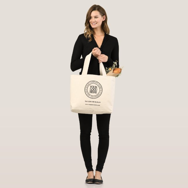 Grand Tote Bag Médaillon noir blanc élégant pour affaires Ajouter (Devant (modèle))