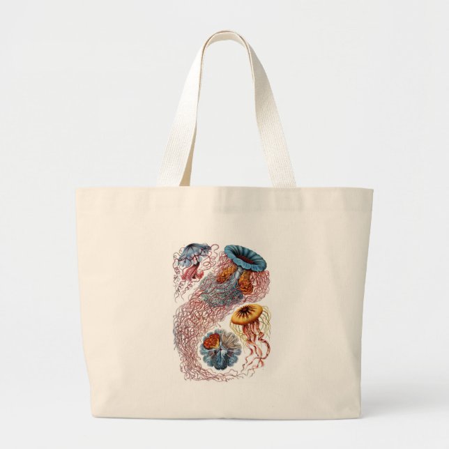 Grand Tote Bag Méduses de Haeckel (Devant)