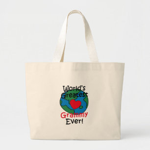 Grand Tote Bag Meilleur Grammy du Monde Cœur