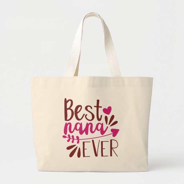 Grand Tote Bag Meilleur Nana jamais mot art (Devant)