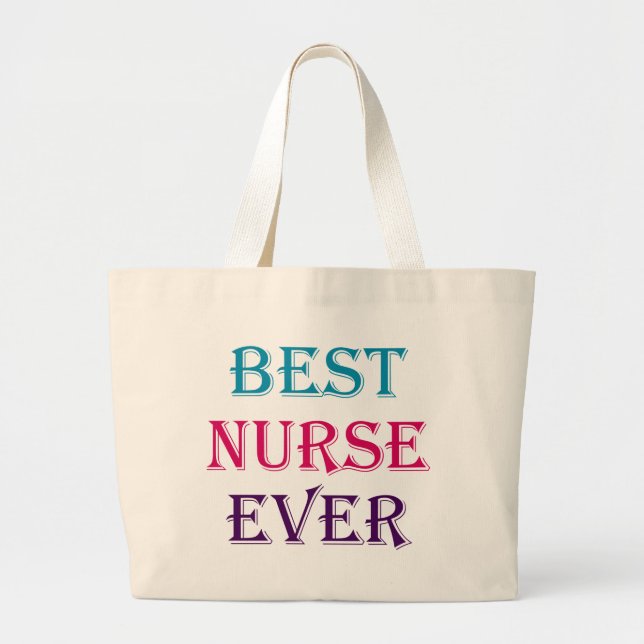 Grand Tote Bag Meilleure infirmière jamais (Devant)