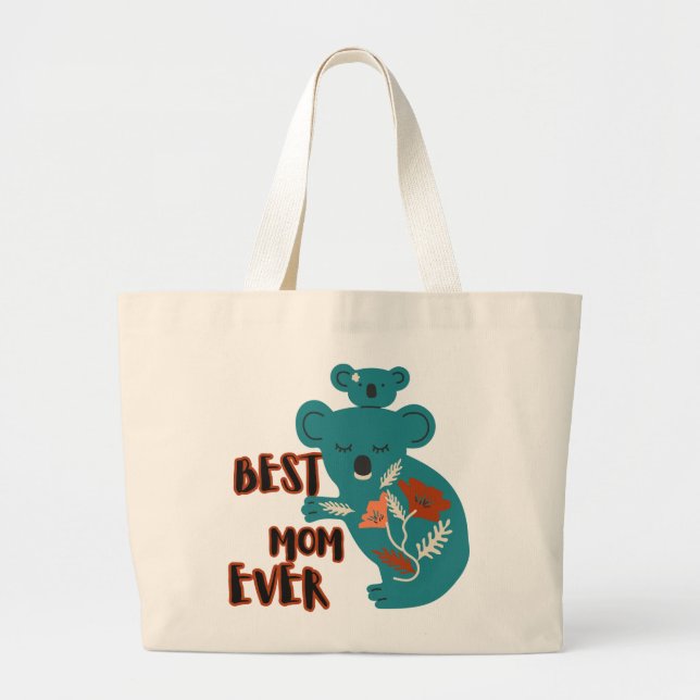 Grand Tote Bag Meilleure maman Ever Koala Fête des mères (Devant)