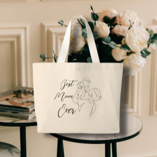 Grand Tote Bag Meilleure maman toujours tendance une ligne belle