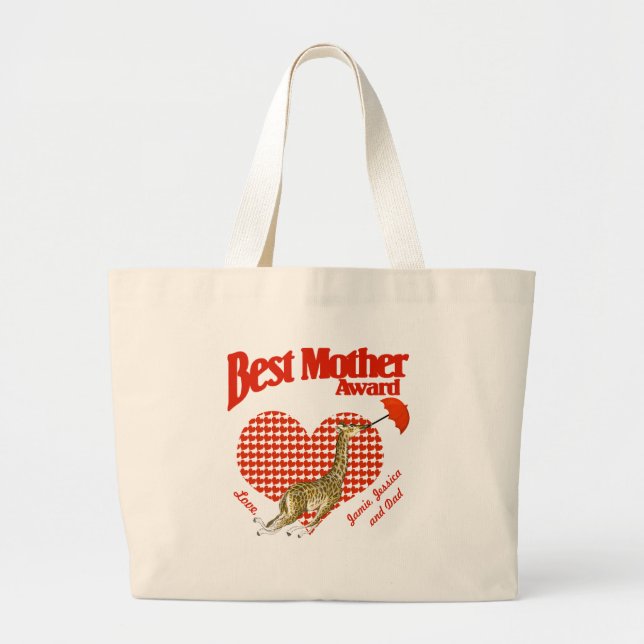 Grand Tote Bag Meilleure mère Prix Keepsaké (Devant)