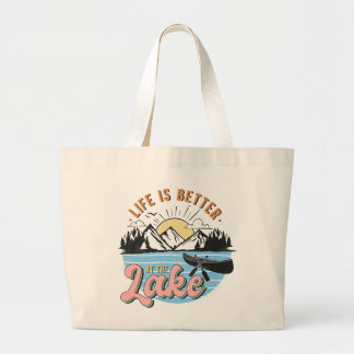 Grand Tote Bag Meilleure vie meilleur lac mot art