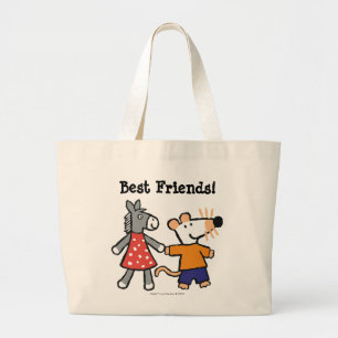 Grand Tote Bag Meilleurs amis Maisy et mains pointillées de prise