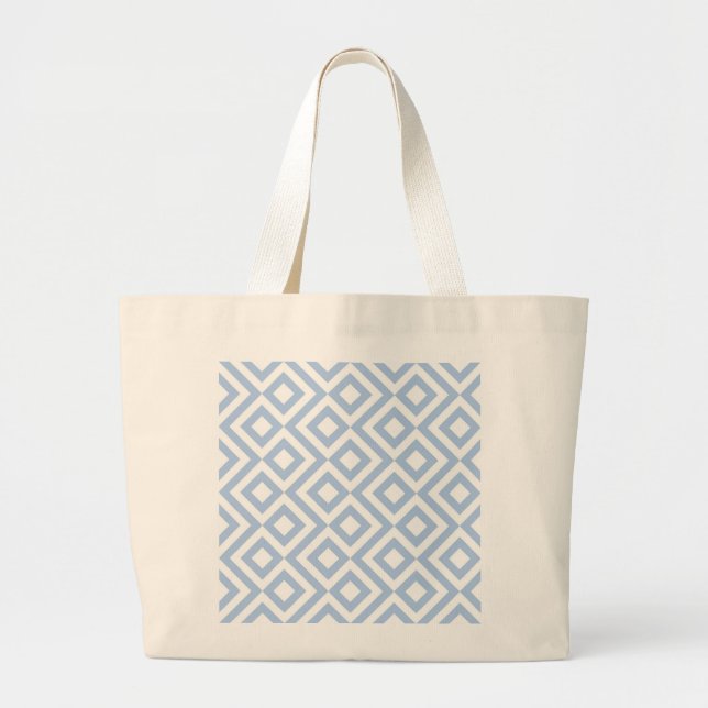 Grand Tote Bag Mélange bleu clair et blanc (Devant)