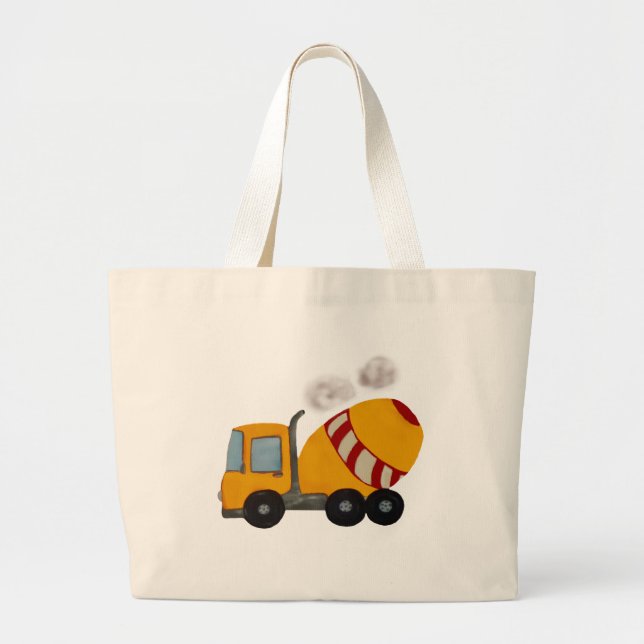 Grand Tote Bag Mélangeur concret jaune et rouge (Devant)