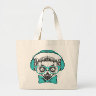 Grand Tote Bag Mélomane du lémur
