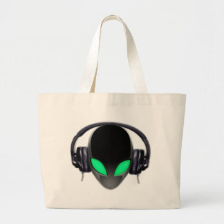 Grand Tote Bag Mélomane étranger DJ - cétacé lisse