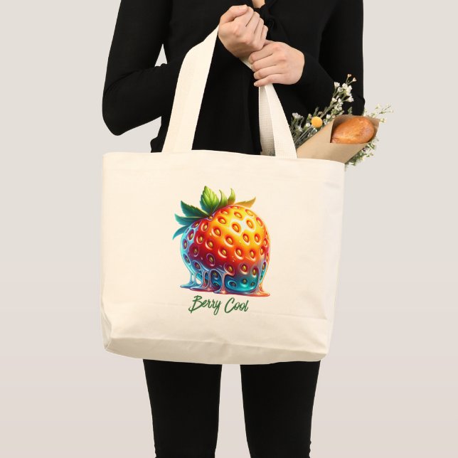 Grand Tote Bag Melting Strawberry-Berry CoolTote Bag (Devant (produit))