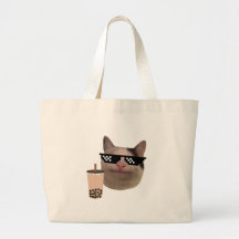 Mème de chat poli avec lunettes de bagage et boiss
