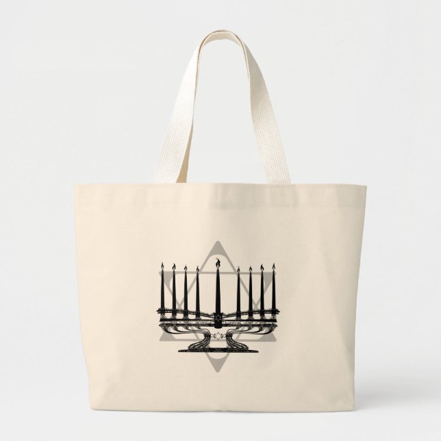 Grand Tote Bag Menorah et étoile (Devant)