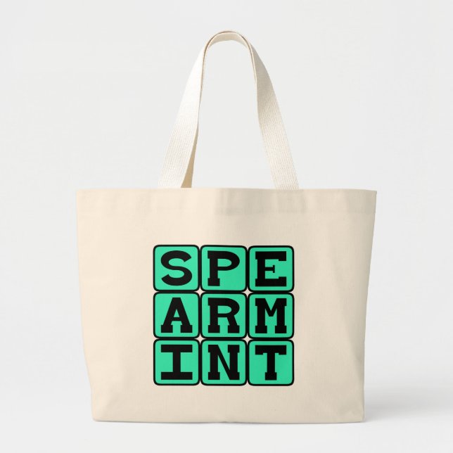 Grand Tote Bag Menthe verte, saveur de chewing-gum (Devant)