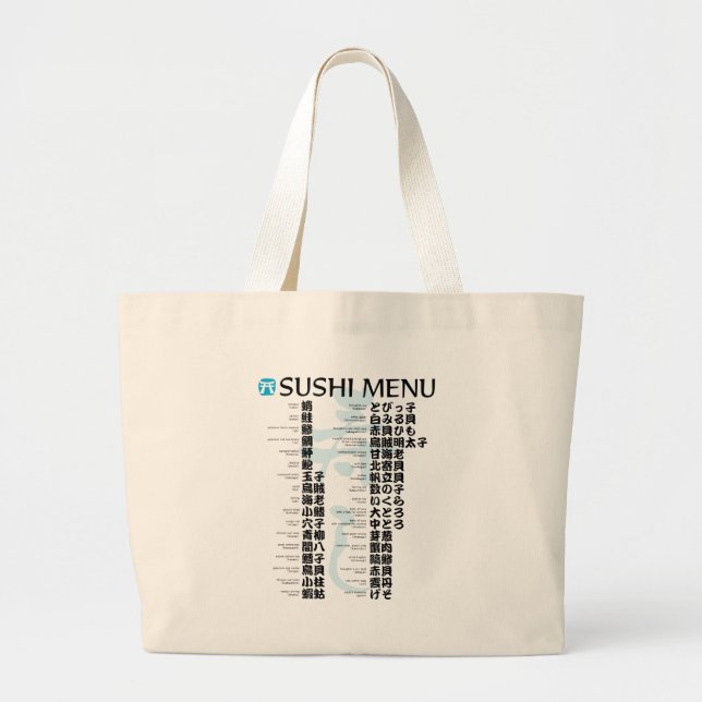 Grand Tote Bag Menu Sushi-panese (Devant)