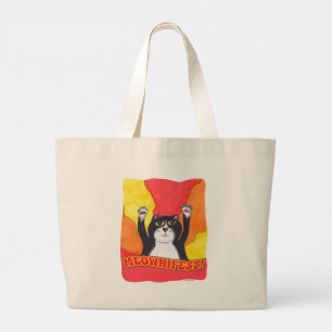 Grand Tote Bag Meownifest Epic Chat Louer le Cool Slogan Art