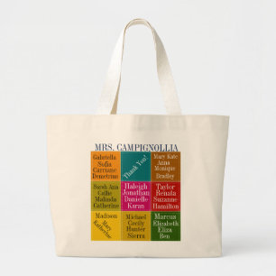 Grand Tote Bag Merci enseignant de classe Fourre-tout