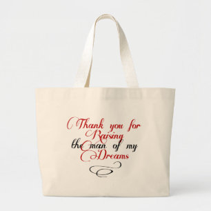 Grand Tote Bag Merci pour élever l'homme de mes rêves