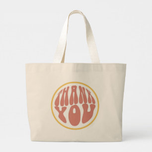 Grand Tote Bag Merci Retro Groovy 