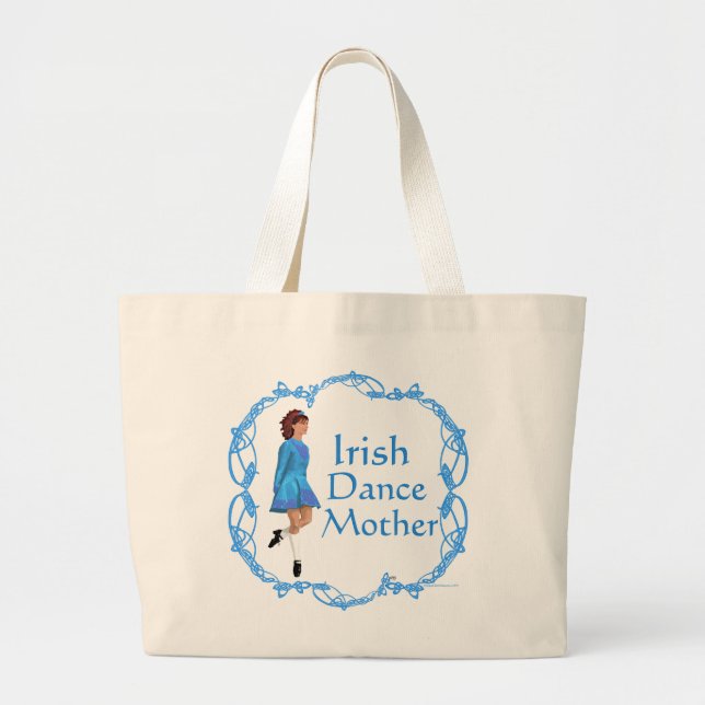 Grand Tote Bag Mère de danse irlandaise - Bleu (Devant)