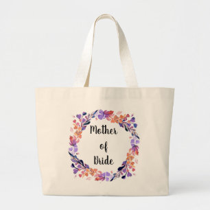 Grand Tote Bag Mère De Mariée Florale Wreath