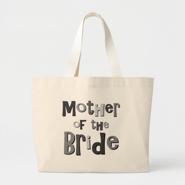 Grand Tote Bag Mère du gris de jeune mariée (Devant)