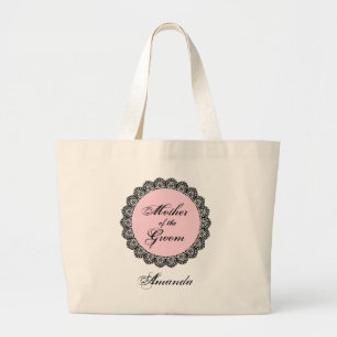 Grand Tote Bag Mère du nom fait sur commande V02 de dentelle de