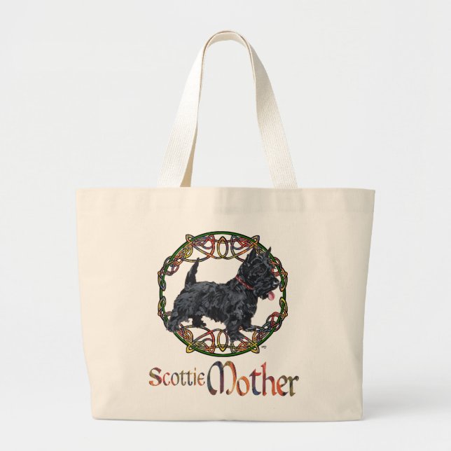 Grand Tote Bag Mère Terrier Celtique Écossais (Devant)
