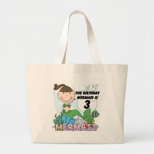 Grand Tote Bag Mermaid T-shirts et cadeaux pour le 3ème anniversa
