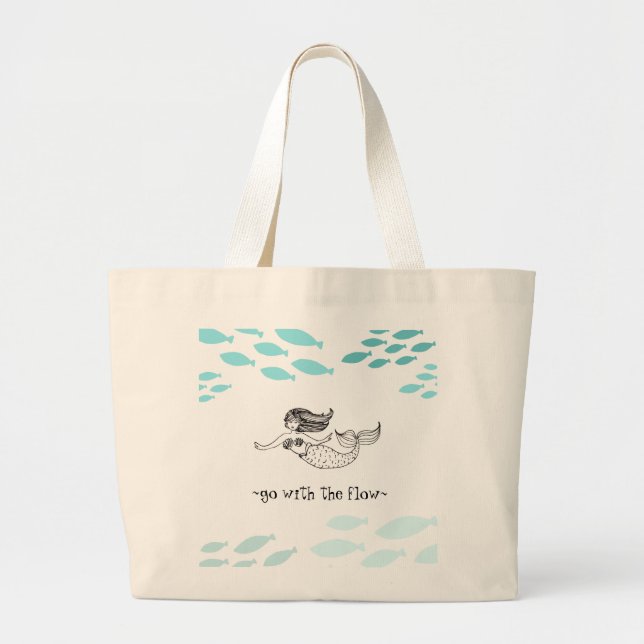 Grand Tote Bag Mermaid Tote or Beach Bag (Devant)