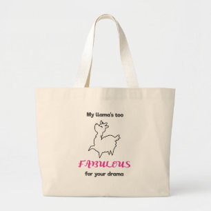 Grand Tote Bag Mes Llamas Trop Fabuleux Pour Votre Llama Drama