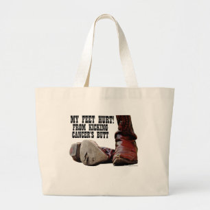 Grand Tote Bag Mes pieds me font mal en bottant le T-shirt du cul
