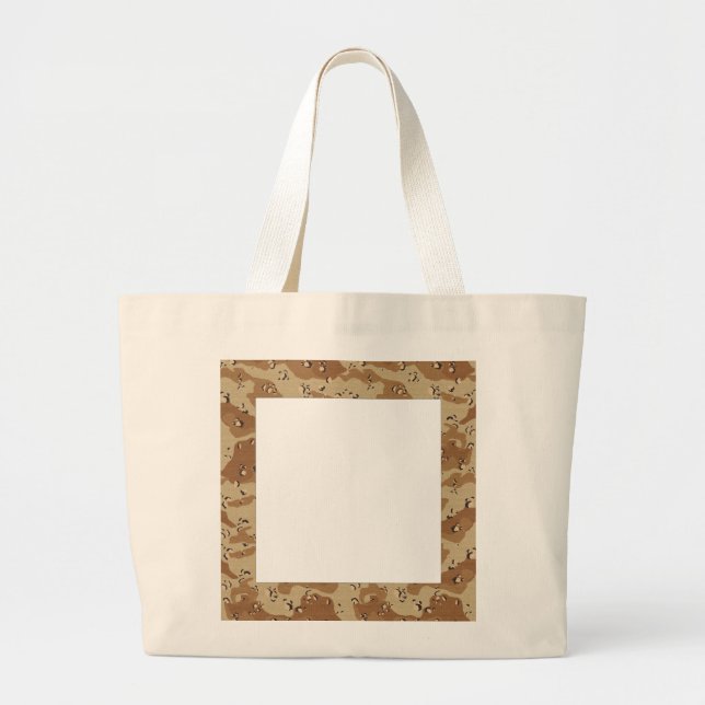 Grand Tote Bag Message sur Camo (Devant)
