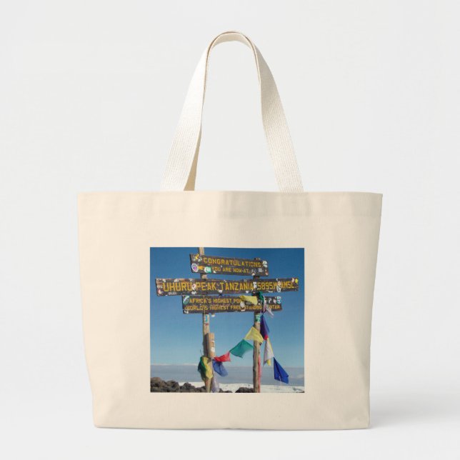 Grand Tote Bag Message sur le Sommet du Kilimandjaro kenya (Devant)