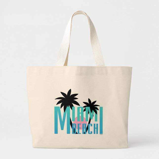 Grand Tote Bag Miami-Beach-Floride-Typographie (Devant)