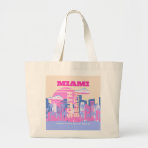 Grand Tote Bag Miami Beach, Miami Travel Art, Preppy