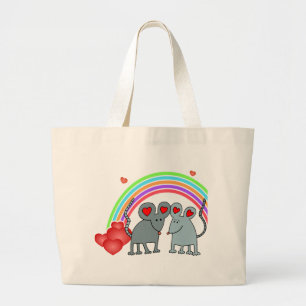 Grand Tote Bag Mice in Love Valentines