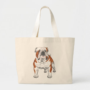 Grand Tote Bag Mignon Chien de Dessin Animé Maman Chien Bouledogu