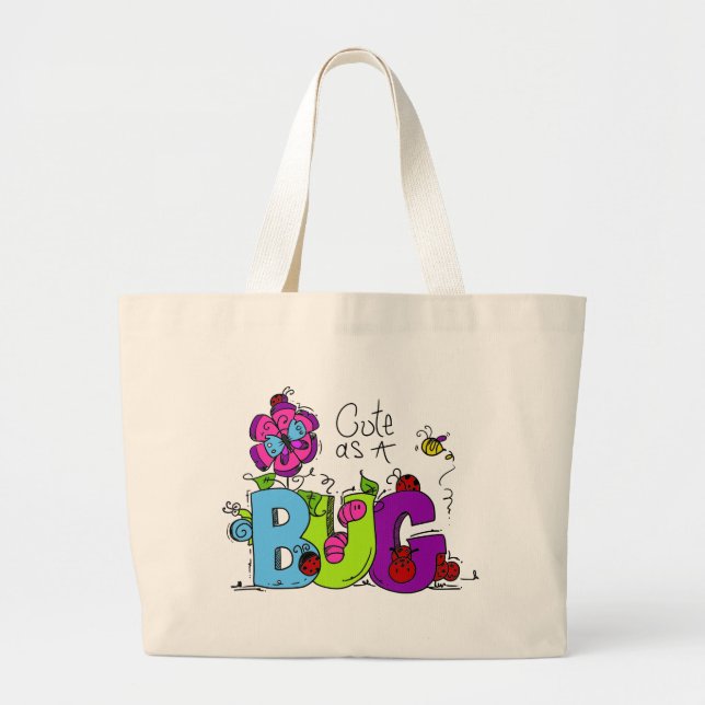 Grand Tote Bag Mignon comme insecte (Devant)