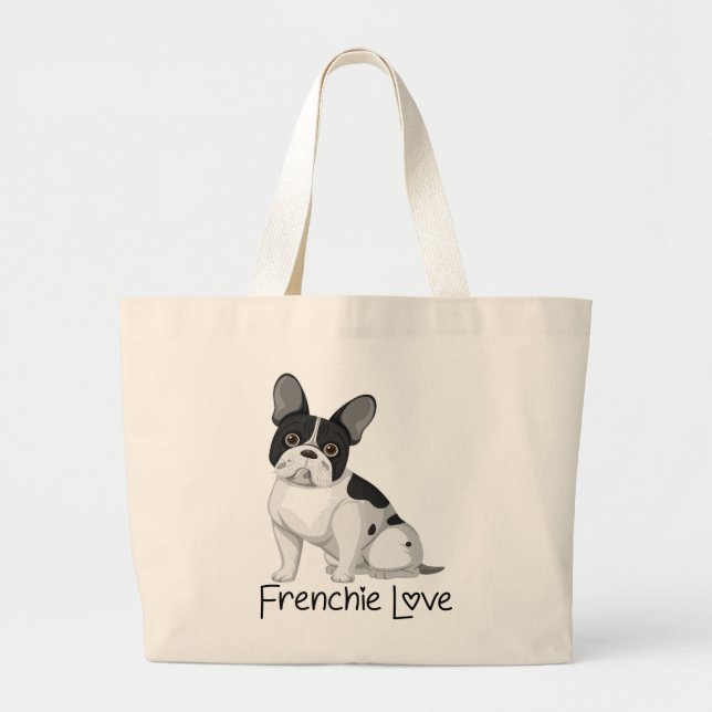Grand Tote Bag Mignonne French Bulldog Cadeau Frenchie Mom Amoure (Devant)