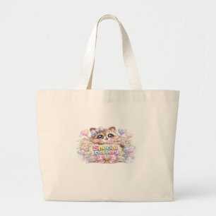 Grand Tote Bag Mignonne livraison spéciale chat pastel rose Busin