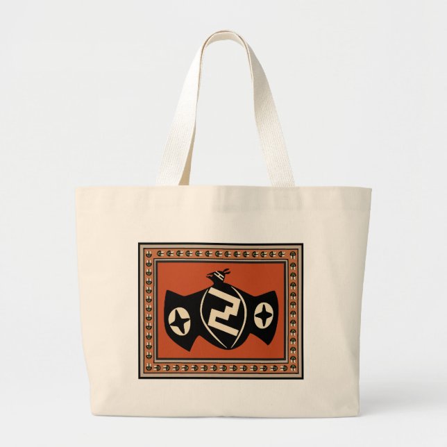 Grand Tote Bag Mimbres Batte Tribal (Devant)